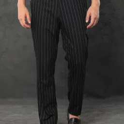 Men Single Breasted - 2 button Striped Suit-image-21