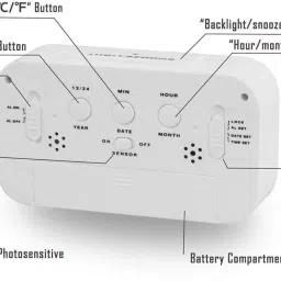aerys Digital Date & Temperature Alarm Table Clock for Students, Home, Office Clock image 2