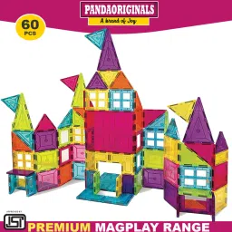 Premium MagPlay Magnetic Building Tiles & Blocks | 60 PCS-17