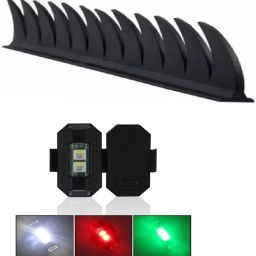Helmet Mohawk Black, Aircraft Blinker (Flashing) Light For Helmet Combo-image-89