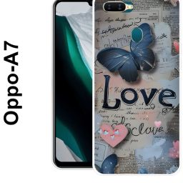 Back Cover for OPPO A7, Butterfly, Cute, Love, Design ,099-image-36