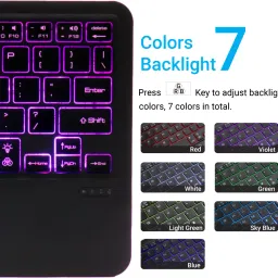 TECPHILE B102D Wireless Keyboard with Touchpad & Backlit, Ultra-Slim, Multi Device Bluetooth Handheld Multi-device Keyboard Compatible with Desktop, Laptop, Tablet, iPad, Mac multimedia_keys image 2