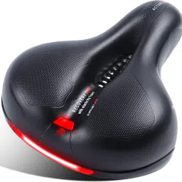 Comfortable Bicycle Seat Cushion with Rechageble LED Light Tailight Saddle-19
