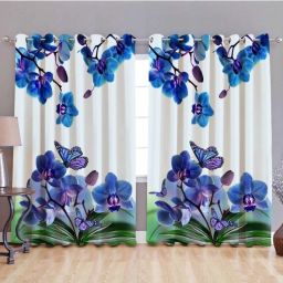 214 cm (7 ft) Silk, Polyester Room Darkening Door Curtain (Pack Of 2)-image-1
