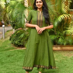 Chanderi Stitched Anarkali Gown-image-2