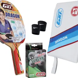 Dragon Table Tennis Racquet With Superb 40+ *** Table Tennis Ball And Band Multicolor Table Tennis Racquet-image-24