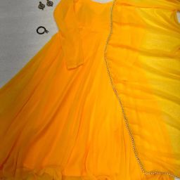 Solid Georgette Stitched Anarkali Gown-image-27