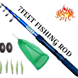 7FT fiber fishing Rod with net sisa SG ROD 210 Blue Fishing Rod-picture-14