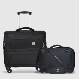 SWISS MILITARY Set Of 2 Soft-Sided Overnighter Trolley Bag & Backpack With Sling Bag image 1