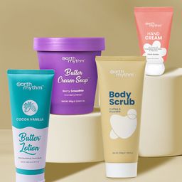 Earth Rhythm 4Pcs Hand Cream 30ml, Body Scrub 200g, Soap 160g & Body Lotion 200ml Combo-10