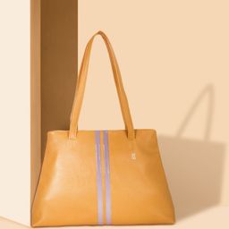 Baggit Women Yellow Stripe Detailed Structured Shoulder Bag-17