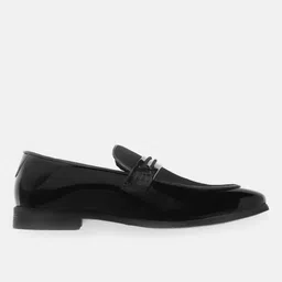 Carlton London Men Black Solid Suede & Glossy Finish Evening Loafers image 4