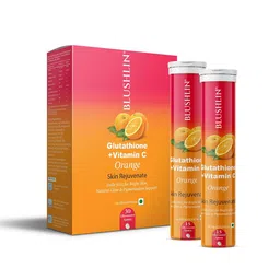 BLUSHLIN Set Of 2 Glutathione Fizz Tablets With Vit C -Orange- 15 Tablets Each-16