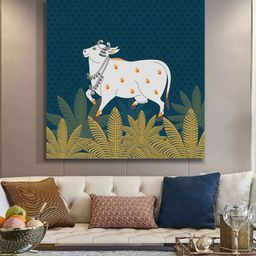 999Store Green & White Canvas Birds and Animals Wall Painting-picture-15
