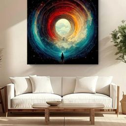 999Store Black & Yellow Canvas Abstract Printed Wall Painting-image-45