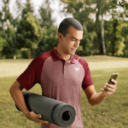 Reebok Men Maroon CT Training Speedwick Polo Collar Training T-shirt-image-40