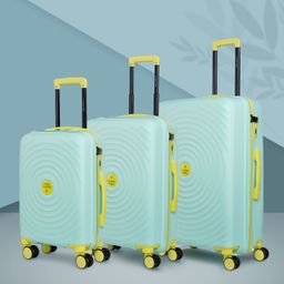 Nasher Miles Set Of 3 Green Solid Hard-sided Check-In Luggage Trolley Bag-image-47