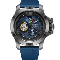 Alexandre Christie Men Blue Printed Dial & Blue Straps Analogue Automatic Motion Powered Watch 6295MPRTPBU-image-9