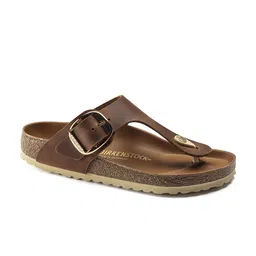 Birkenstock Women Gizeh Big Buckle Natural Leather Brown Regular Width Sandals-image-8