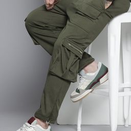 The Indian Garage Co Men Relaxed Fit Textured Cargo Track Pant-image-76
