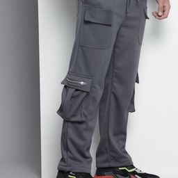 The Indian Garage Co Men Relaxed Fit Textured Cargo Track Pant-image-78