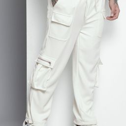 The Indian Garage Co Men Relaxed Fit Textured Cargo Track Pant-image-12