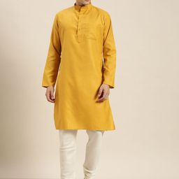 SOJANYA Men Mustard Yellow Kurta-picture-48