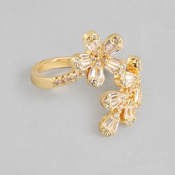 DressBerry Women Stone-Studded Floral-Shaped Adjustable Finger Ring-29