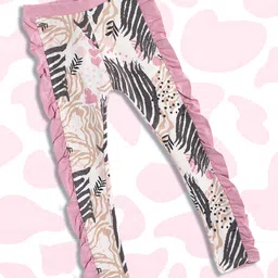 mothercare Girls Pink & White Tropical Print Stretchable Leggings-image-45