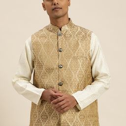 SOJANYA Woven Design Silk Blend Nehru Jacket-35