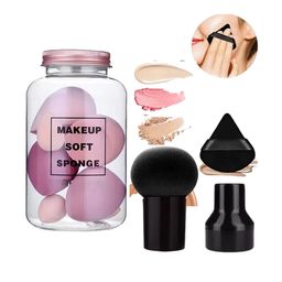 Facejewel Set Of 7 Professional Blender Makeup Sponge Triangle Puff With Mushroom Puff-7