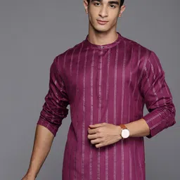 Indo Era Striped Woven Design Straight Kurta-picture-14