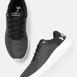 UNDER ARMOUR Men Charcoal Grey & Black Phade RN Woven Design Running Shoes-image-82