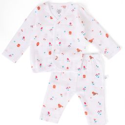 Dear Little Kids Printed V-Neck Long Sleeves Pure Cotton Night Suit-image-56