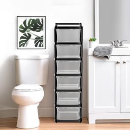 RUBOXA Transparent & Black 6-Layer Modular Storage Drawer Organisers-57