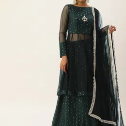 Ethnovog Embellished Ready to Wear Lehenga & Blouse With Dupatta-picture-5
