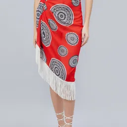 First Resort by Ramola Bachchan Geometric Print Short Sarong-image-42