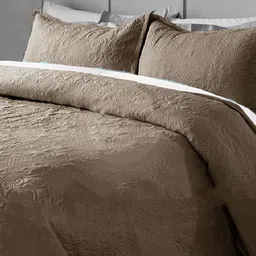 LABHAM Sensation Ultrasonic Brown Quilted TC 230 Cotton King Bed Cover & 2 Pillow Covers-picture-29