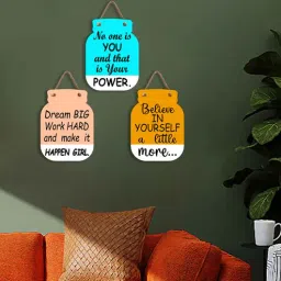 suveharts Blue Engineered Wood (Set of 3) Wall Hanging-picture-49