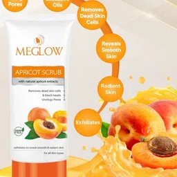 MEGLOW Apricot Scrub With Vitamin E Remove Blackheads - 70 g image 3