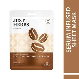 Just Herbs Coffee & Cinnamon Pollution Control Sheet Mask 20g-17
