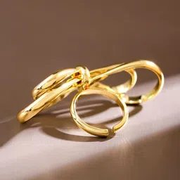 Rubans Voguish 18K Gold Plated Adjustable Bow Knot Ring image 4