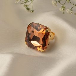 Zaveri Pearls Gold-Plated Bling Contemporary Adjustable Finger Ring-77