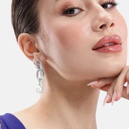 DressBerry Circular Shaped Beads & Stone Studded Drop Earrings-19