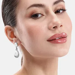 DressBerry Teardrop Shaped Beads & Stone Studded Drop Earrings-53