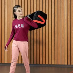 HRX by Hrithik Roshan Women Lifestyle Maroon Rapid Dry Typography Printed T-shirt-image-14