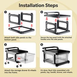 RUBOXA Transparent & Black 7-Layer Modular Storage Drawer Organisers image 2