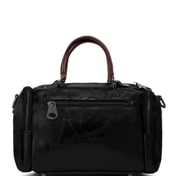 VISMIINTREND Black PU Structured Handheld Box Satchel Bag image 3
