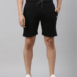 Solid Men Black Basic Shorts-image-40