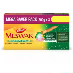 Dabur Set of 3 Meswak Complete Oral Care Toothpaste - 200g each image 2